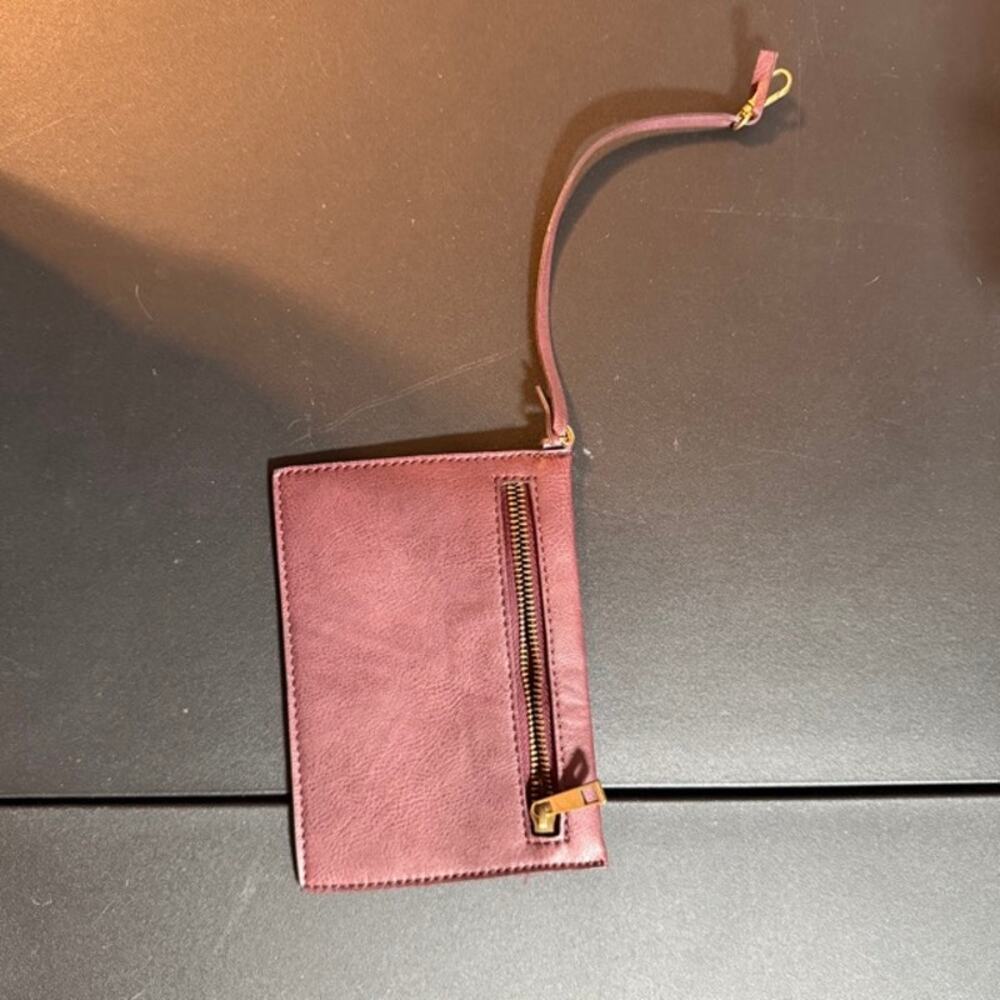 Anthropologie Wine Red Tassel Acrylic Handle Purse With Wallet Small Medium - Picture 5 of 15